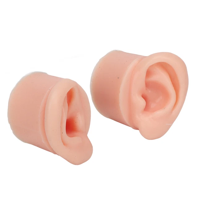 Modelo de oreja de silicona suave canal auditivo largo 3 pares de espectáculos auditivos modelo para perforación