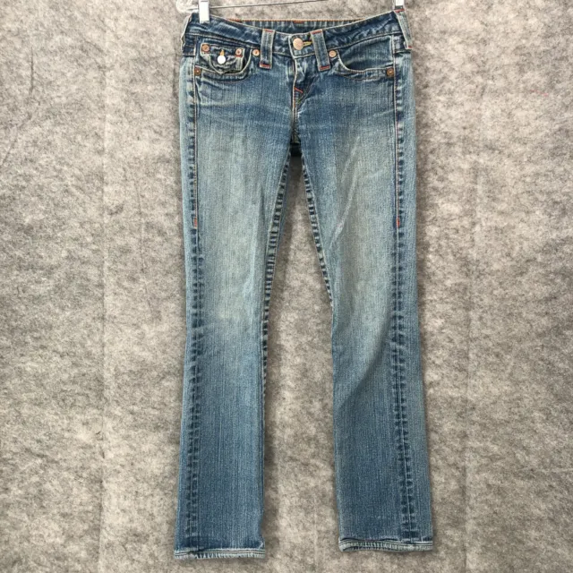 True Religion Jeans Mens 26x29 World Tour Billy Bootcut Flared Pocket Denim Blue