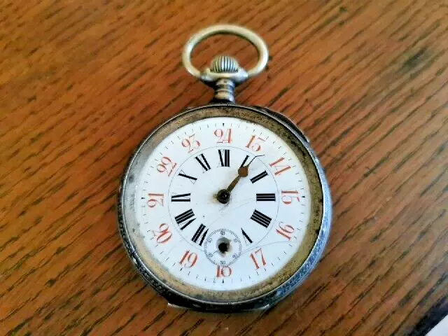0.800 SILVER GOLIATH Remontoir Spiral Breguet Pocket Watch for