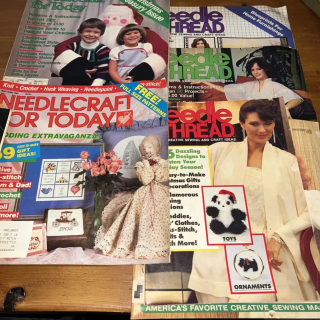 NEEDLECRAFT FOR TODAY Knit Crochet Quilt Cross Stitch Magazine Nov/Dec 1982 Lot
