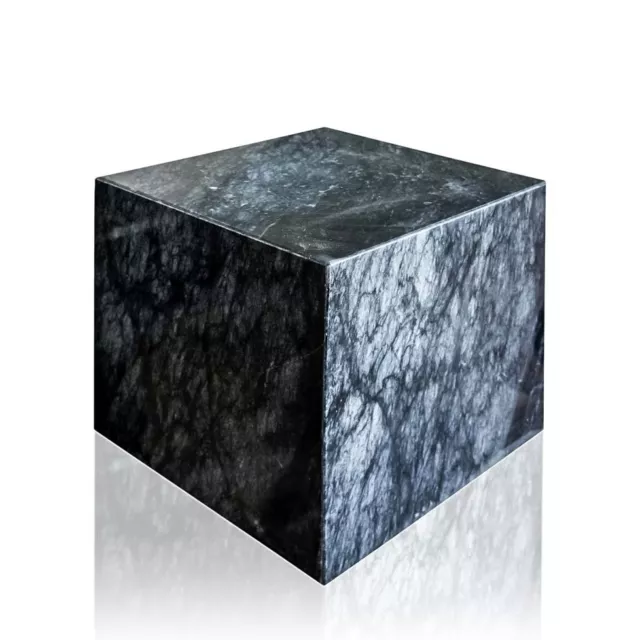 Cubo in Marmo Nero Marquinia Black Marble Cube Sculpture Art Craft Home 20cm