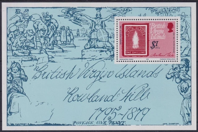 F-Ex43081 Virgin Is Mnh 1979 Anniv Rowland Hill Sheet.
