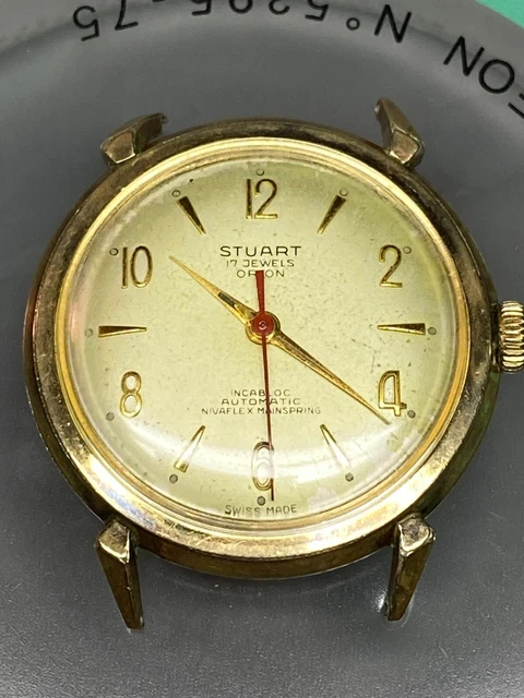 Stuart Watch Models VINTAGE STUART SWISS 17J Orion Watch Co ETA 2451 10K RGP Automatic ...