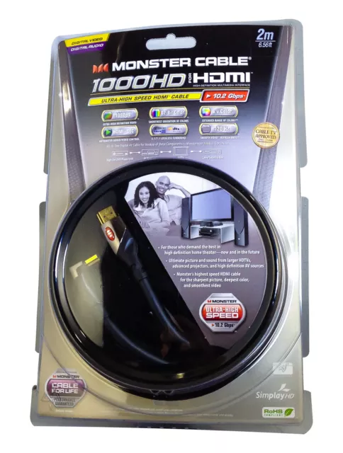 NEW Monster Cable 700HD 10.2Gbps HDMI Cable 3' feet 3D HDTV Gaming 1M High  Speed