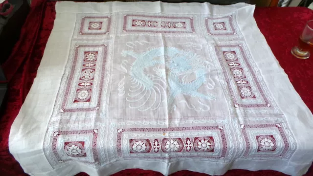 Vintage Dragon Embroidered tablecloth Truly amazing work