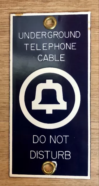 Vintage Bell System “Underground Telephone Cable” Porcelain Sign