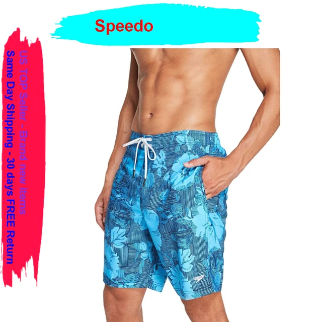 Speedo Mens Printed Beachwear Swim Trunks, L