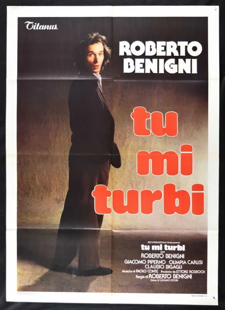 MANIFESTO TU MI TURBI Roberto Benigni Serena Grandi Paolo Conte