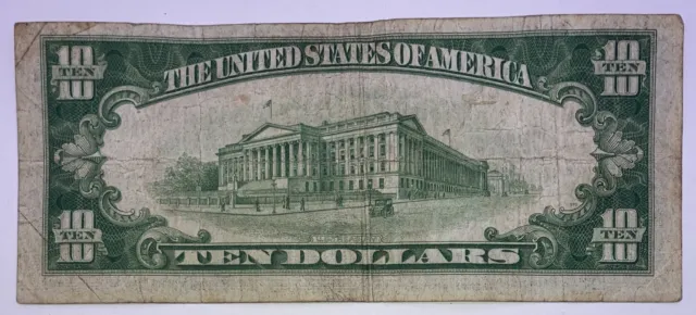 1934 ($10) Ten Dollar Blue Seal Silver Certificate 3