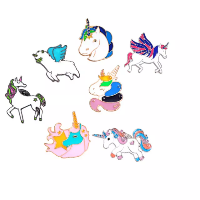 7Pcs Cartoon Brooch Pin Set for Backpacks Hats Bags (Random Styles)