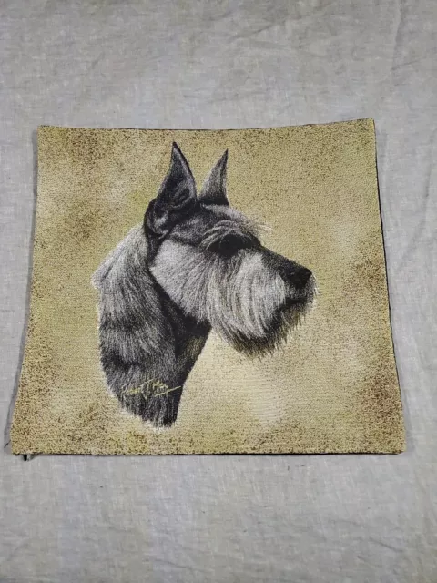 SCHNAUZER Pillow 16"x 15" Robert May  Pure Country Weavers 100% Cotton Tapestry