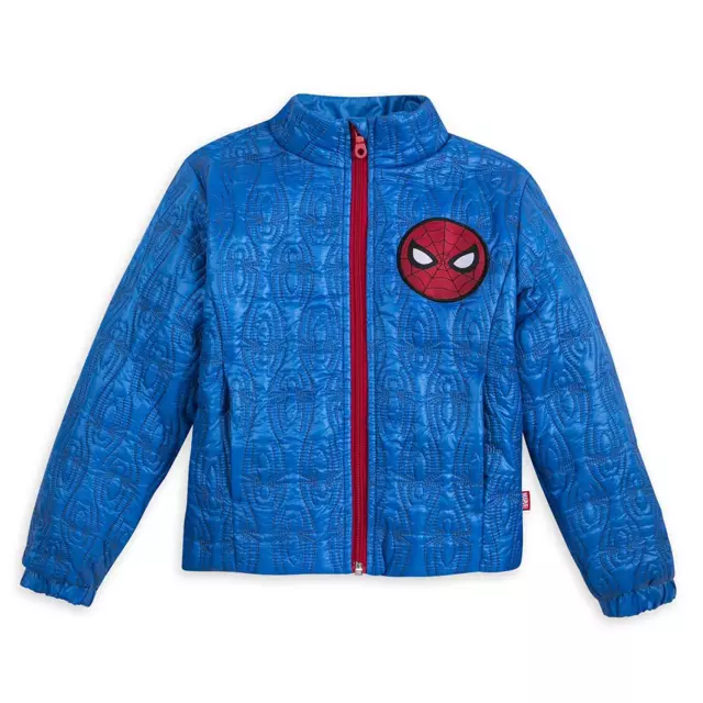 Disney Store Marvel Spider-Man Boy Light Weight Quilted Jacket Size 4 5/6 7/8