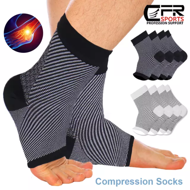 COPPER SLEEVE COMPRESSION Socks Plantar Fasciitis Foot Arch Ankle ...