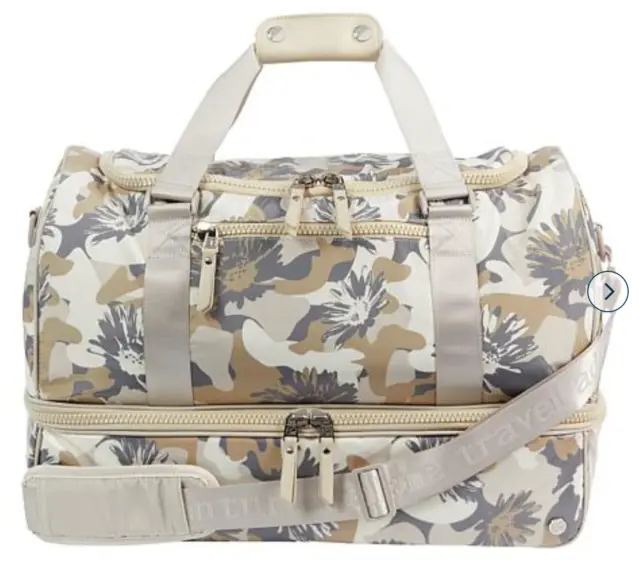 Samantha Brown TO-GO Polyester COATED Bottom Weekender OAT FLORAL CAMO Nwt