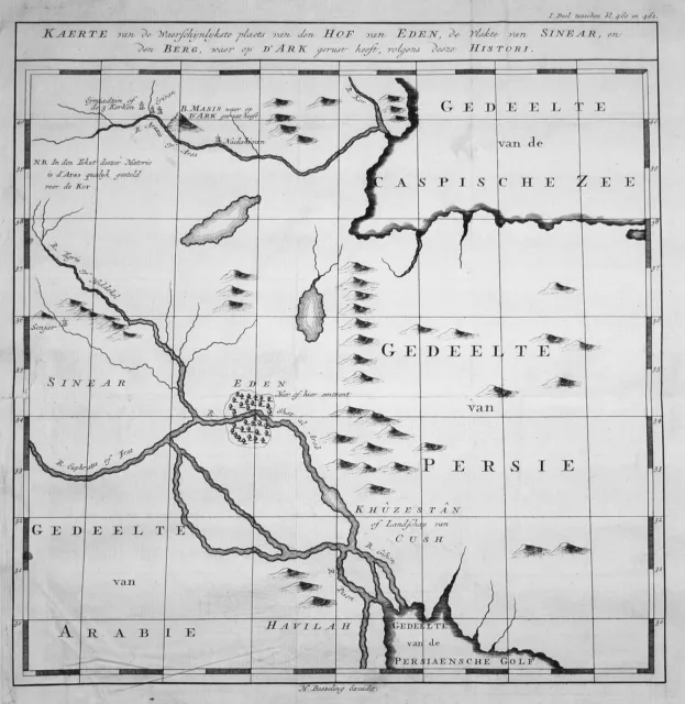 1750 Irak Iraq Asien Asia Naher Osten Karte map Kupferstich copper engraving
