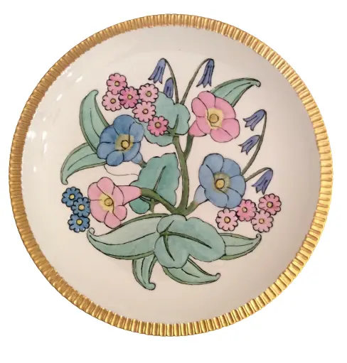 Syracuse China Vintage 1954 Signed Gold Trim Shelledge Floral 11 1/8" Chop Plate
