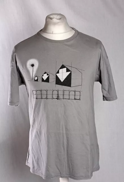 Radiohead T-Shirt Official WASTE White Arrow Grey Stanley Donwood Men's XL VGC