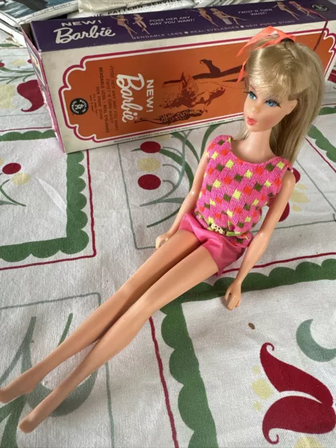 Mattel Barbie Vintage 1960's Mod Tnt Summer Sand Blonde Twist n turn Barbie 1966