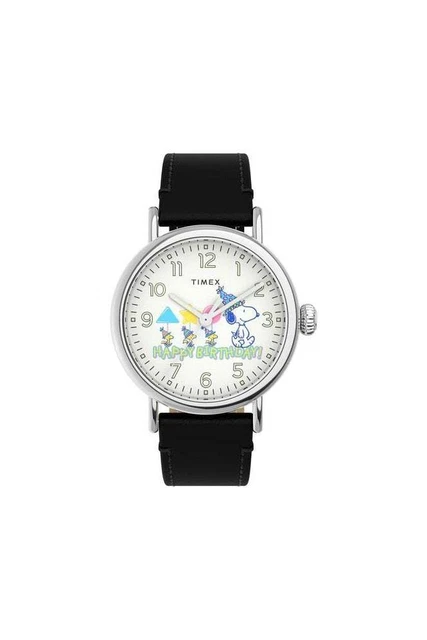 Montre Timex Snoopy Peanuts 40mm Bracelet Cuir TW2V60400 - Neuf étiquettes