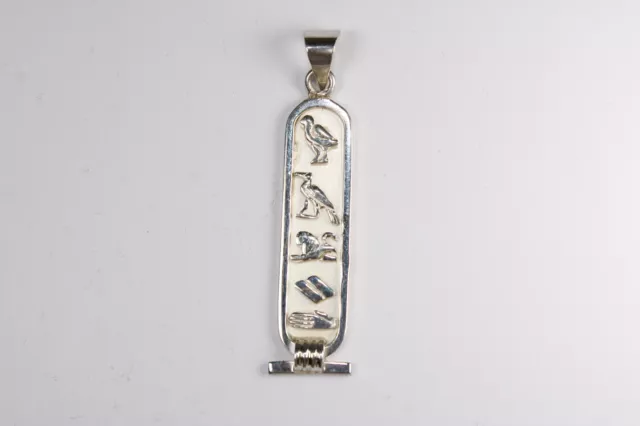 Egyptian Personalized Name Sterling Silver Cartouche In Hieroglyphic 3-6 Letters Egyptian Personalized Name Sterling Silver Cartouche In Hieroglyphic 3-6 Letters