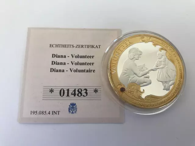 2017 Vie Et Legacy De Princesse Diana Bénévoles 40mm Plaqué Argent Preuve Pièce