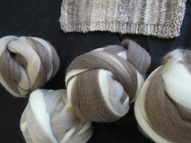 Wool 200gm 'Feathering' West Aust.natural colour Tops Roving. Spin Felt Dye Knit