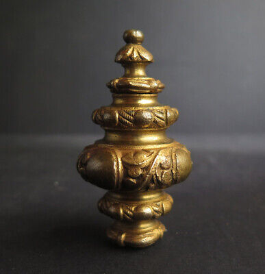 A 19Th Century Ornate Gilt Decorative Curtain Pull, With Screw Finial