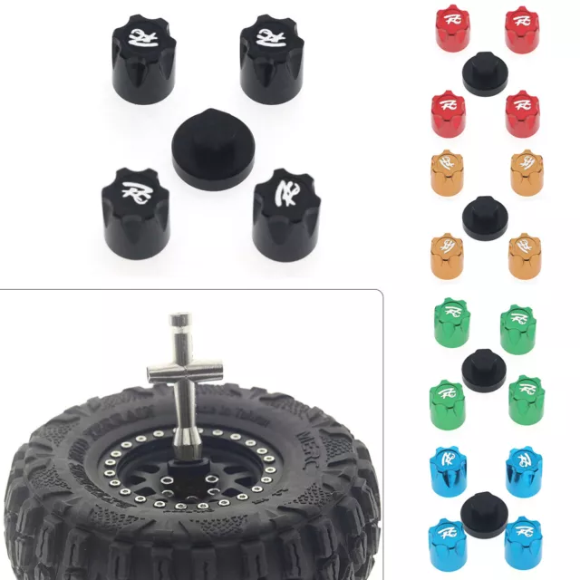 Aluminum Wheel Rim Center Cap M4 Nut For 1/10 RC Crawler Car Upgrade Accessories