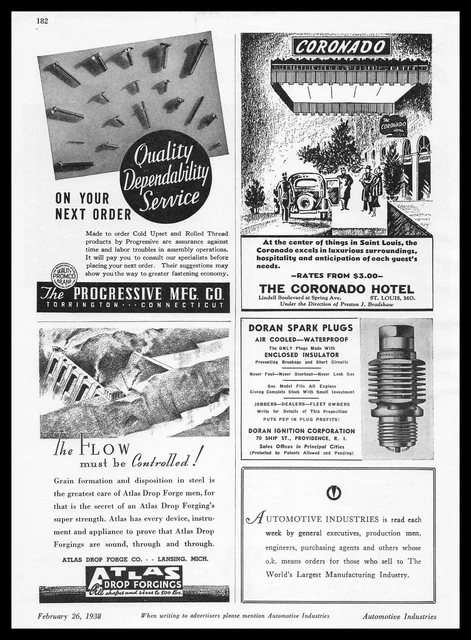 1938 Coronado Hotel St Louis Missouri $3.00 Rooms Awning Sign Vintage Print Ad