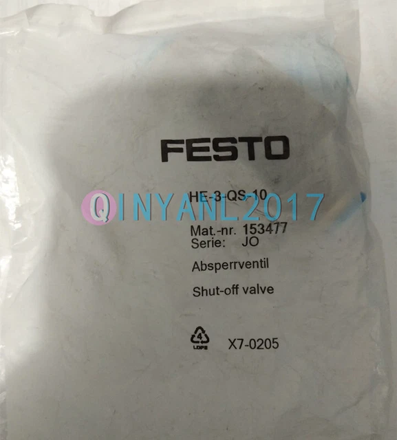 1PC New FESTO HE-3-QS-10 153477 globe valve
