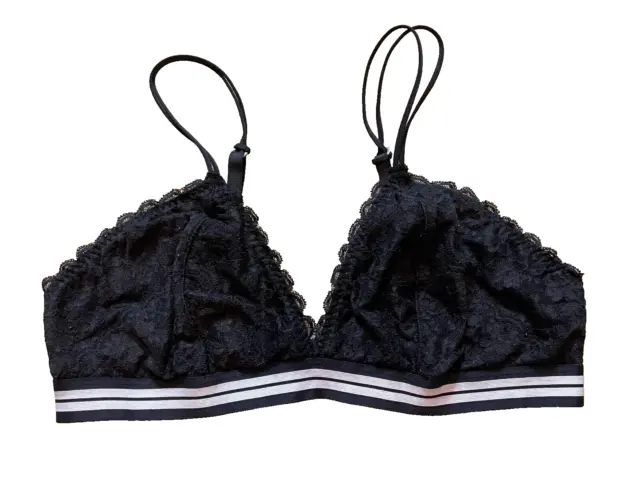 GILLY HICKS ABERCROMBIE & Fitch Black Lace Triangle Wireless Bra Bralette  Small $9.99 - PicClick