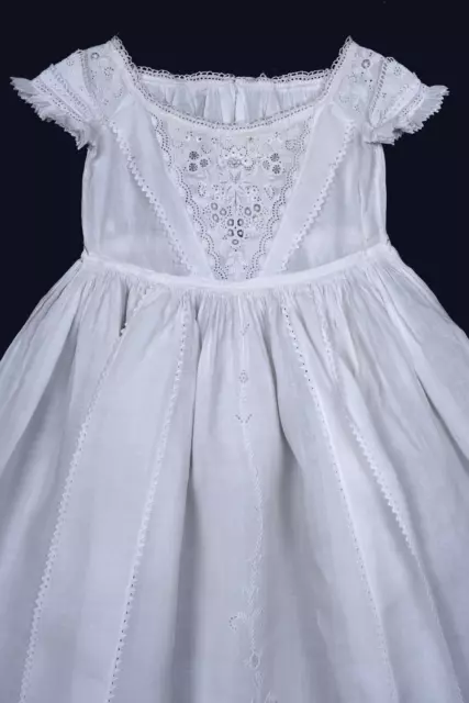 Antique Ayrshire Christening gown  Handmade with exeptional embroideries