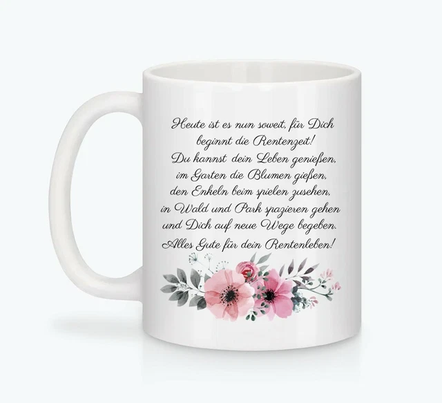 Renteneintritt Geschenk Frau - Rosa Marmor Tasse Mit Spruch 'Ich Bin In Rente, Ich Muss Gar Nix'