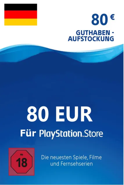 80 Euro PSN Card DE - Playstation Network Guthaben 80€ Digital Code - nur DE