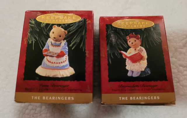 1993 Hallmark Keepsake Ornaments Mama & Bearnadette Bearingers  Bears