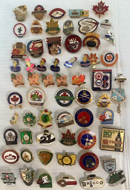 Canadian Curling Lapel Pins Vintage