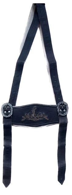 New German Bavarian Adjustable Oktoberfest Lederhosen Suspenders dark brown S66