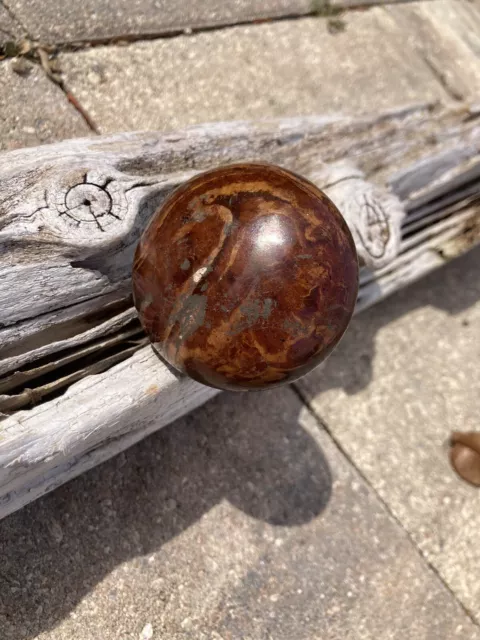 Incredible Old Antique Brown Marble Swirl Tiger Eye Porcelain Door Knob Single