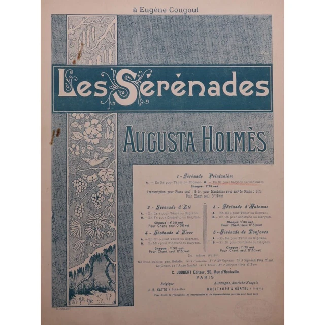 HOLMÈS Augusta Sérénade Printanière Chant Piano