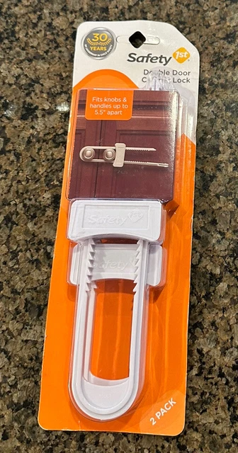 Safety 1st Double Door Cabinet Lock 2 Pack Fits Knobs & Handles Up To 5.5" Apart