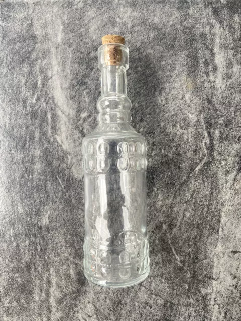 Botella de vidrio transparente vintage de 6,5"" de alto, envío gratuito.