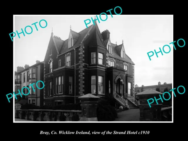 OLD LARGE HISTORIC PHOTO OF BRAY Co WICKLOW IRELAND THE STRAND HOTEL c1910