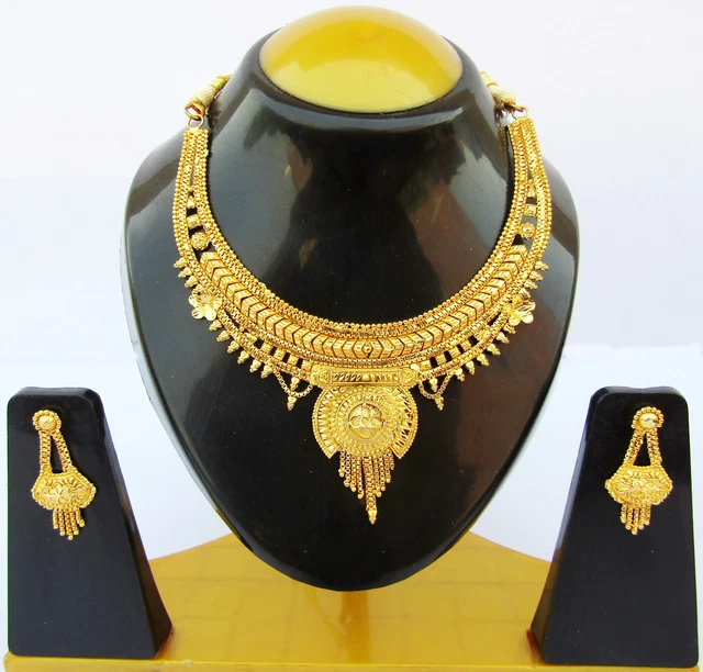 INDIEN COLLIER MODE Plaqué Or Boucles Mariage Femme Bijoux