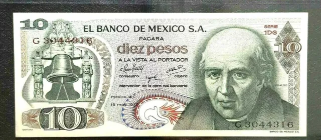 1975 Mexico 10 Pesos Banknote GVF (+FREE 1 B/Note) #D8076