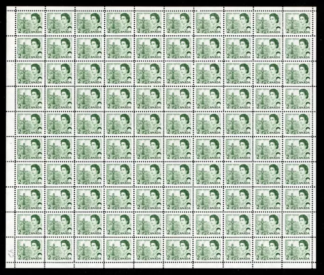 CANADA SHEET - Scott 455i - LF PVA - NH - 2¢ Green Centennial (.020)