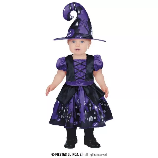 Costume Streghetta Halloween Carnevale Bambina Vestito Strega Neonata Abito
