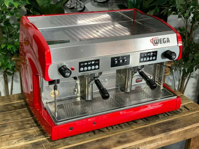 Wega Polaris 2 Group High Cup Red Espresso Coffee Machine Commercial Custom Cafe