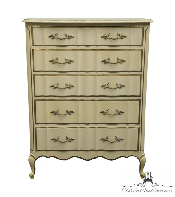 THOMASVILLE FURNITURE Cream / Off White Pained French Provincial 35" Chest of... THOMASVILLE FURNITURE Cream / Off White Pained French Provincial 35" Chest of...
