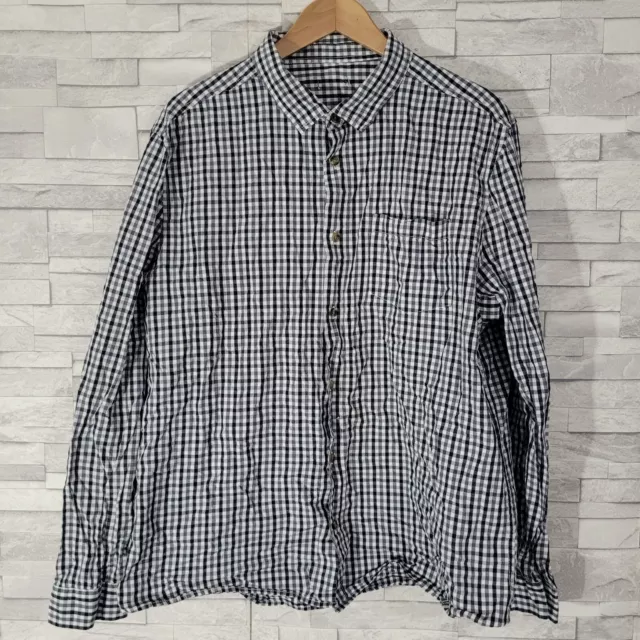 Mens M&CO Shirt Black Grey XL Plaid Check Casual Cotton  Long Sleeved