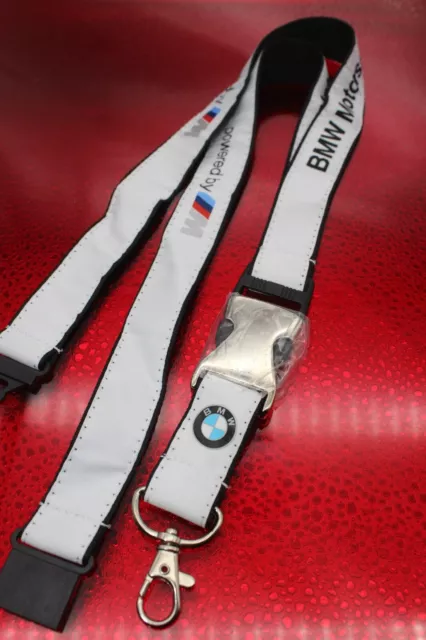BMW M Motorsport Schlüsselband Weiß Lanyard Key VIP Metallschließe Kartenhalter 3